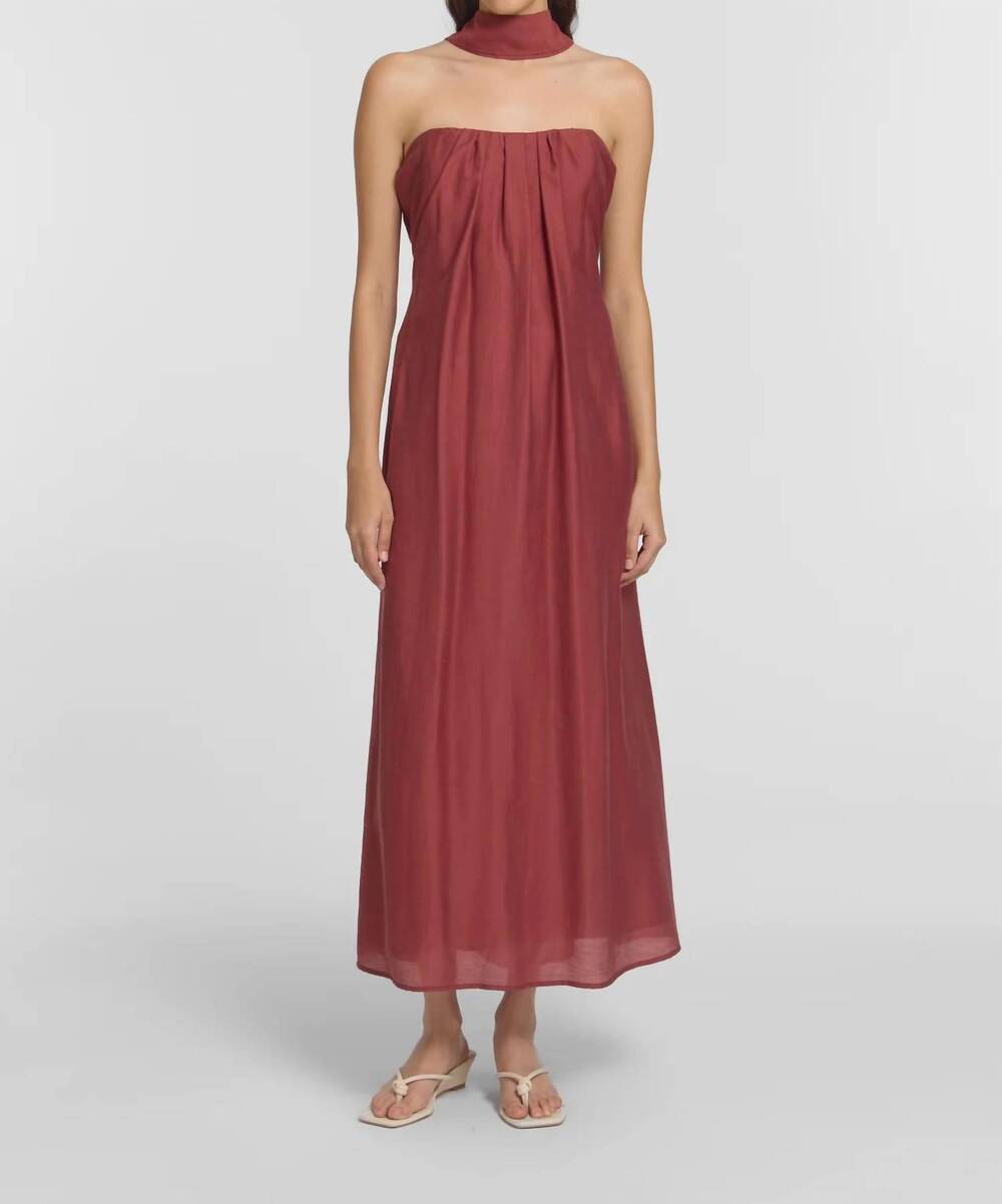 NEW VIKTORIA & WOODS beaumont strapless dress in henna